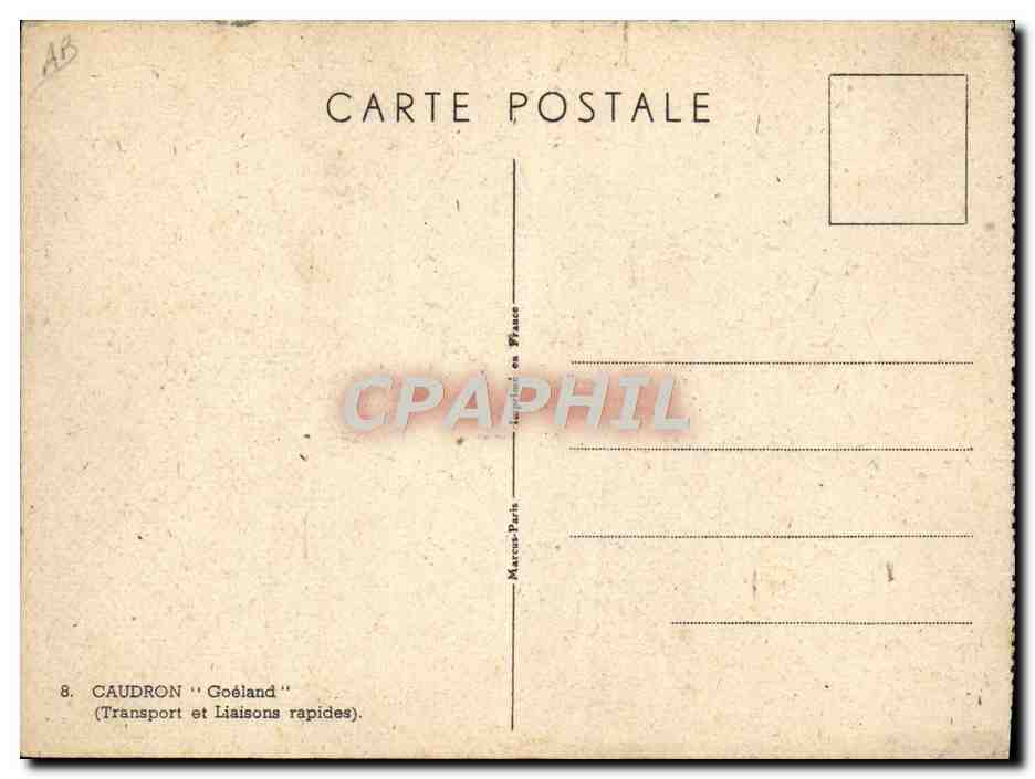 CPM Avion Aviation Caudron Goeland Transport et liaisons rapides  — Rückseite