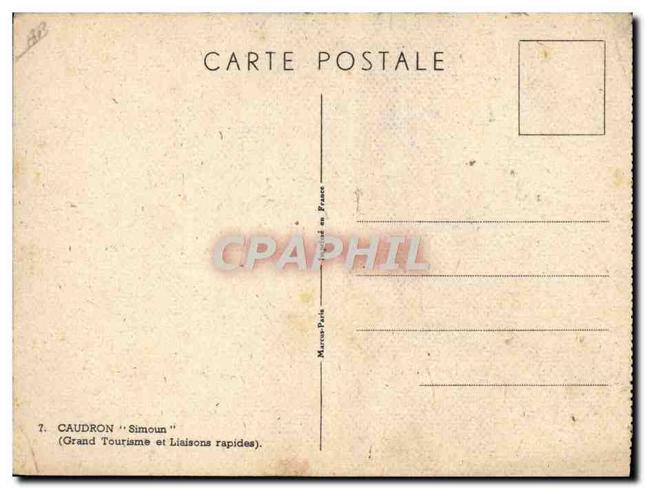Caudron Simoun — Avion de tourisme et liaisons rapides — éditeur CPHAPHIL, n°7 — Reverso