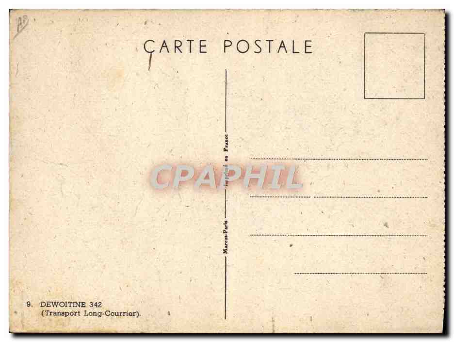 CPM Avion Aviation Dewoitine 342 Transport Long courrier — Rückseite