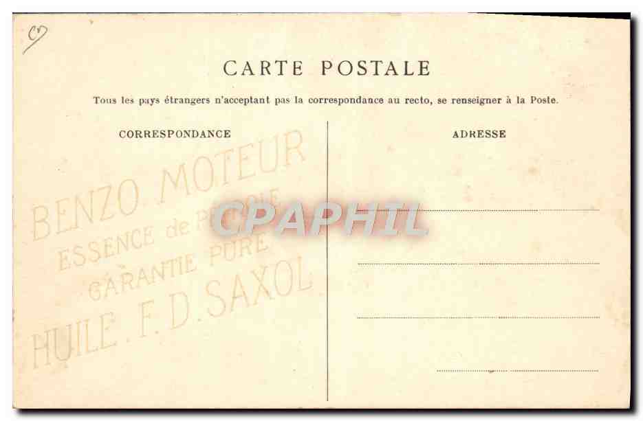 CPA Avion Aviation des Grandes Manoeuvres du Sud Ouest Provision d'essence des escadrilles du parti bleu  — Rückseite