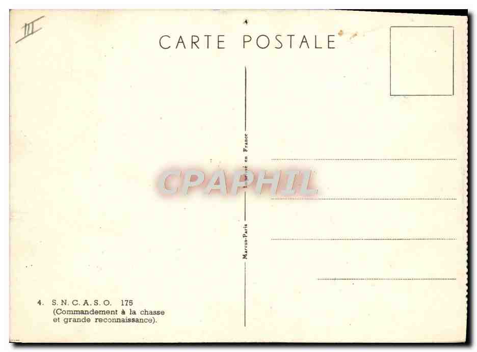 CPM Avion Aviation SNCASO 175 Commandement a la chasse et grande reconnaissance — Rückseite