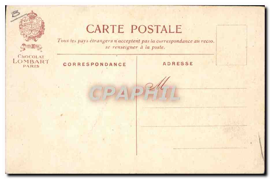 CPA Avion Aviation Chocolat Lombard Chavez traversant les Alpes Septembre 1910 — Rückseite