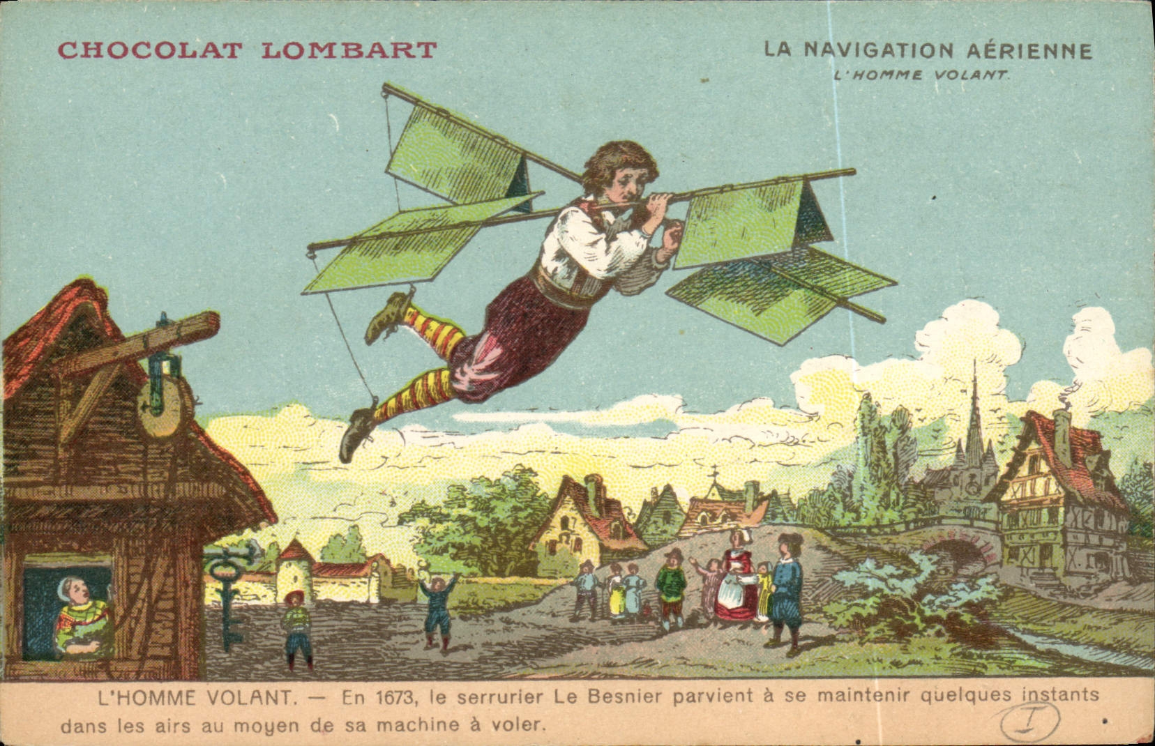 L'Homme Volant — La Navigation Aérienne — Chocolat Lombart
