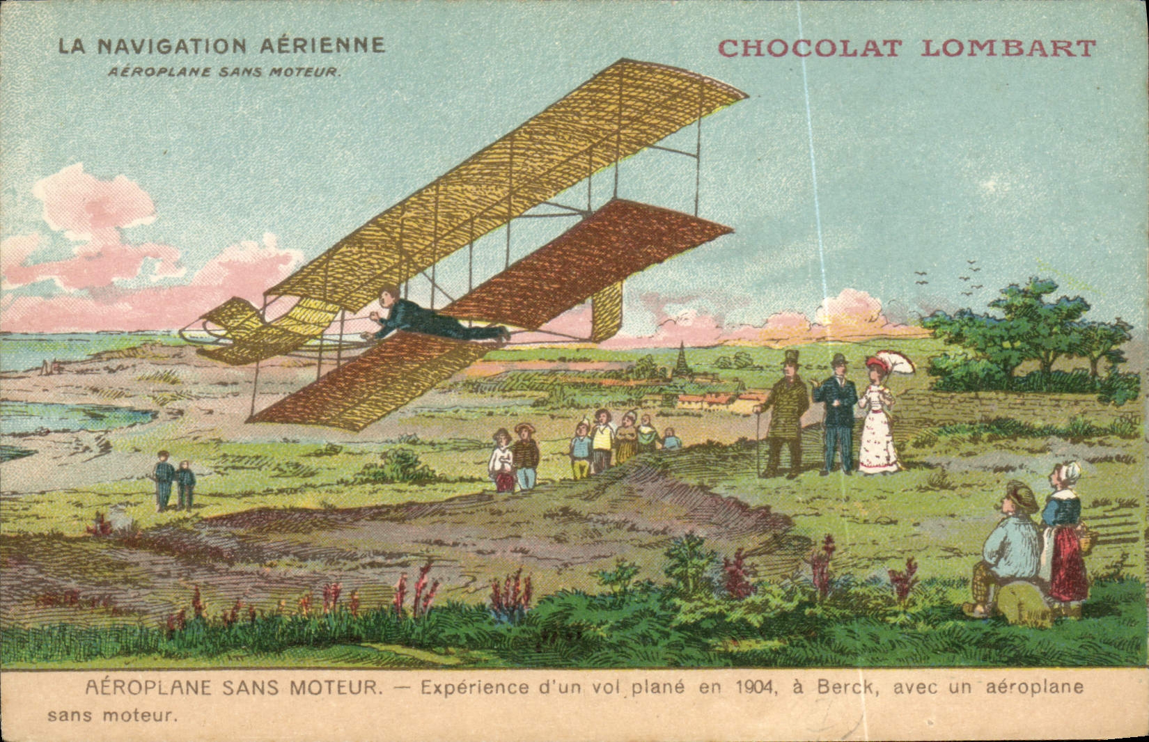 CPA Avion Aviation Chocolat Lombard Aeroplane sans moteur 