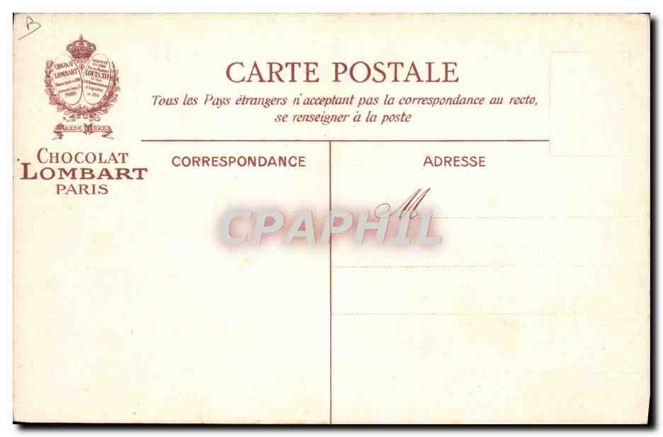 CPA Avion Aviation Chocolat Lombard Aeroplane sans moteur  — Rückseite