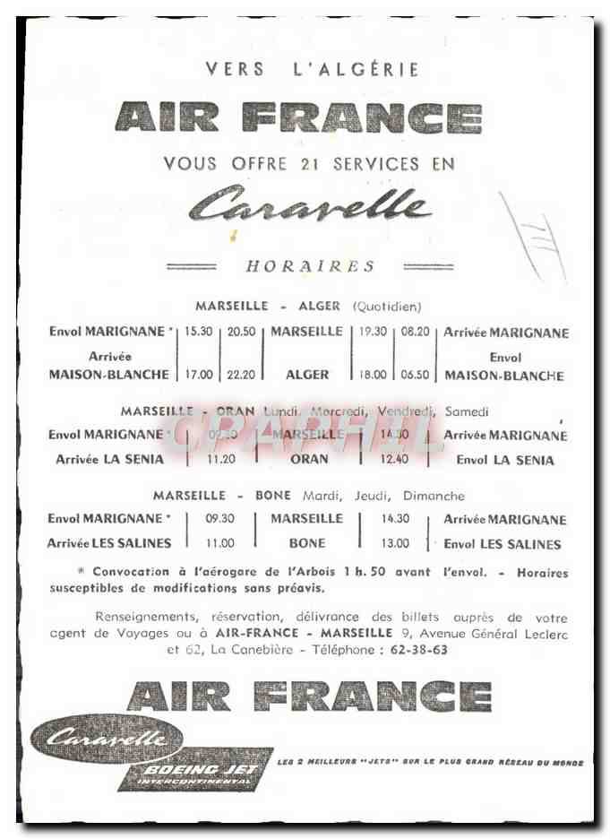 Avion Air France au-dessus de Marseille — publicité Air France pour les vols vers l'Algérie — Reverso