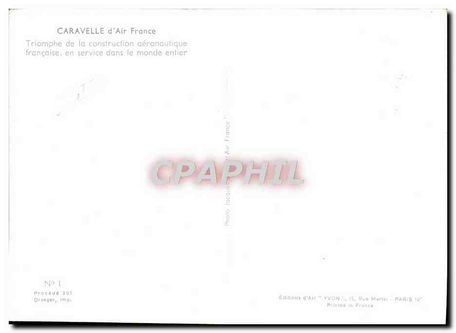 CPM Avion Aviation Caravalle d'Air France  — Rückseite