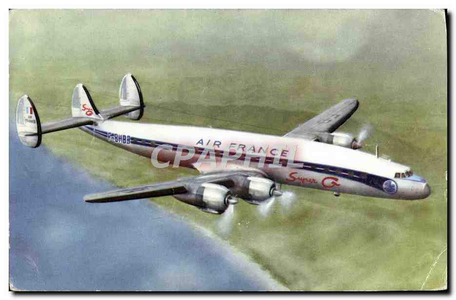 CPM Avion Aviation Air France Lockeed Super G Constellation
