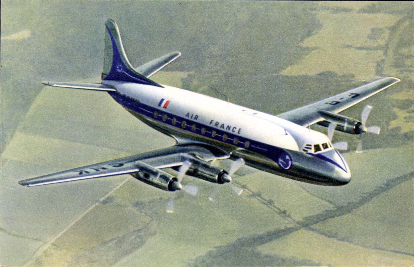 Avion Air France Vickers Viscount — éditeur Draeght, n° III