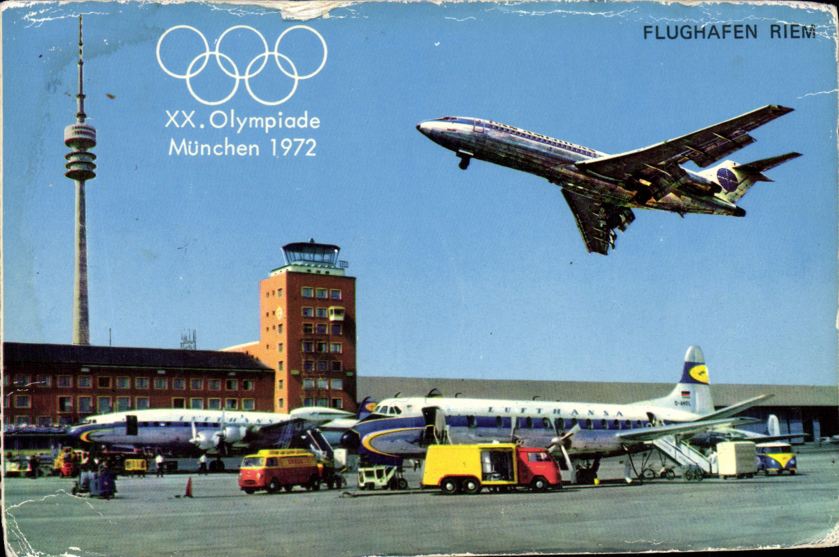 CPM Avion Aviation Munchen Olympia Turm Jeuw Olympiques