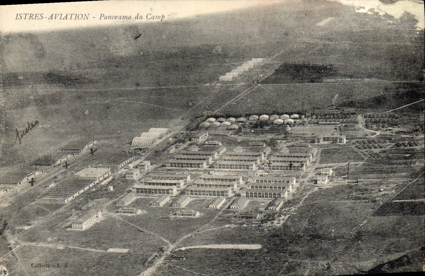 CPA Avion Aviation Istres Aviation Panorama du camp 