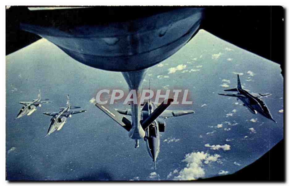 CPM Avion Aviation Base aerienne 136 de Toul Rosieres Ravitaillement en vol d'un Jaguar de la 11eme escadre de chasse