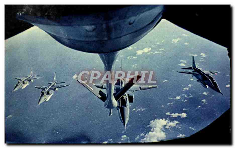 CPM Avion Aviation Base aerienne 136 de Toul Rosieres Ravitaillement en vol d'un Jaguar de la 11eme escadre de chasse