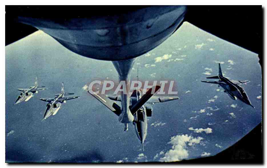 CPM Avion Aviation Base aerienne 136 de Toul Rosieres Ravitaillement en vol d'un Jaguar de la 11eme escadre de chasse