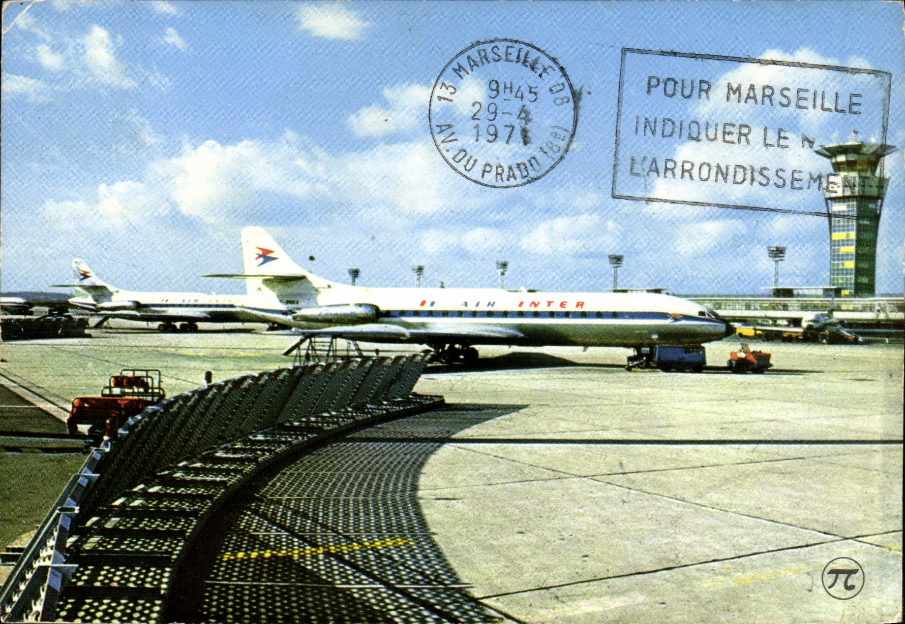 CPM Avion Aviation Aeroport de Paris Orly Caravelle de la Cie Air Inter