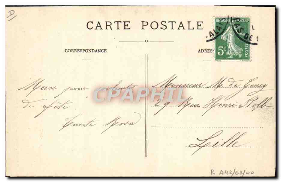 CPA Avion Aviation Premiere tentative de traversee du detroit en aeroplane par Hubert Latham 19 juillet 1909  — Verso