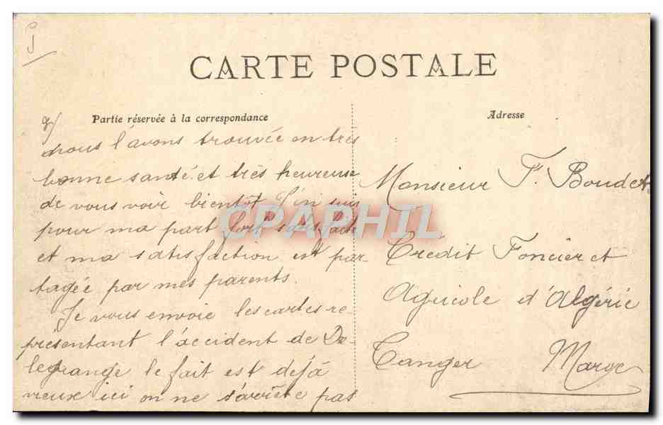 CPA Avion Aviation Accident mortel de Delagrange 4 janvier 1910 Delagrange se rend au depart pour la derniere Envolee TO — Rückseite