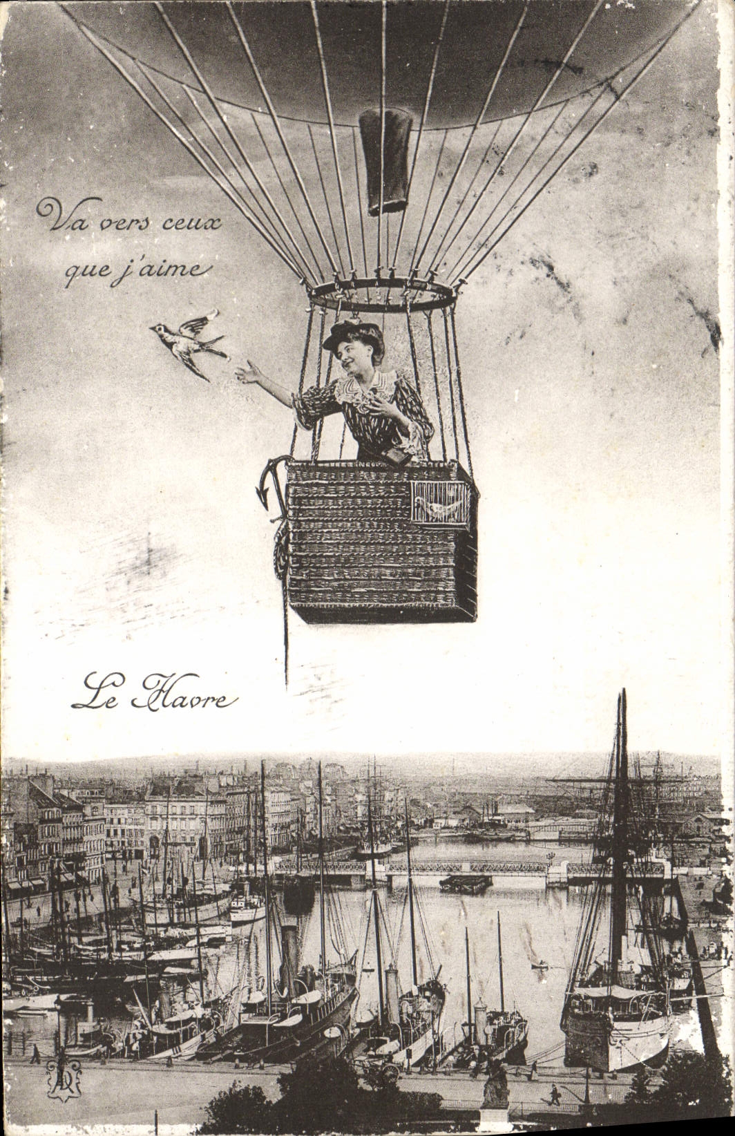 CPA Avion Aviation Mongolfiere Le Havre 