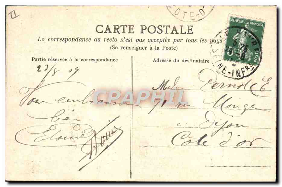 CPA Avion Aviation Mongolfiere Le Havre  — Rückseite