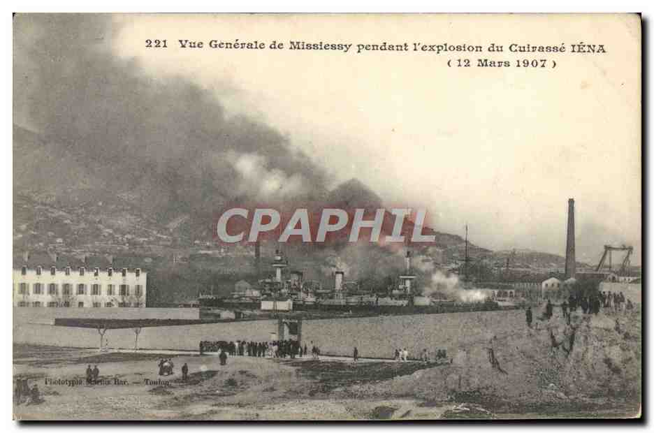 Mississy — Explosion du cuirassé IÉNA — Phototypie Berthe Bar, Toulon