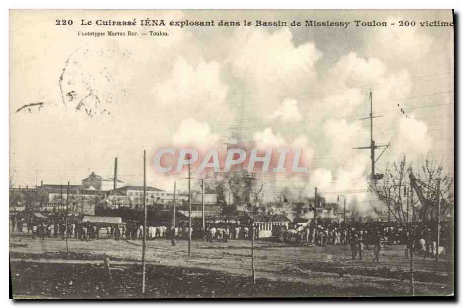 Le Cuirassé IÉNA explosant dans le Bassin de Missiessy Toulon — L'Ototype Marius Bar — n°220