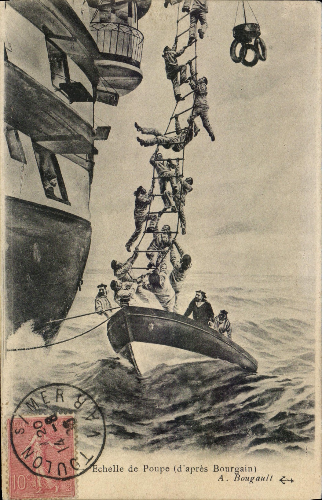 Échelle de poupe — sauvetage marin — A. Bougault