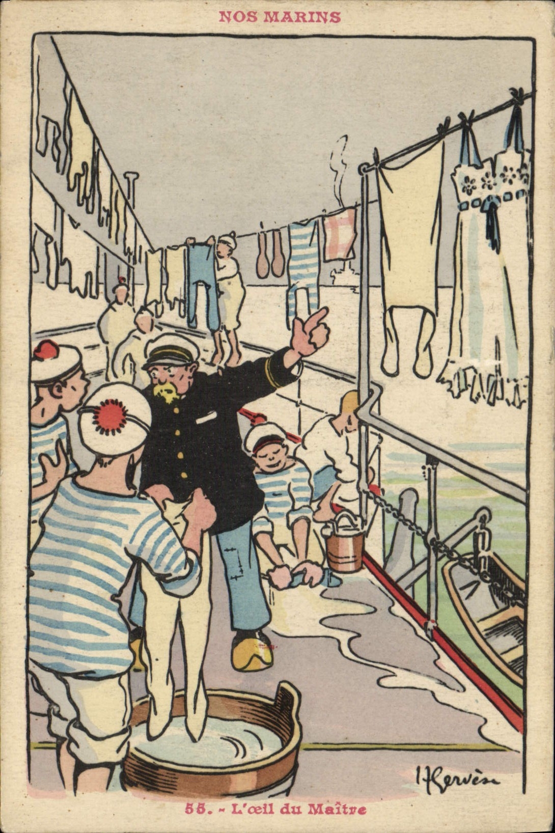 CPA Illustrateur Gervese Nos Marins L'oeil du maitre 