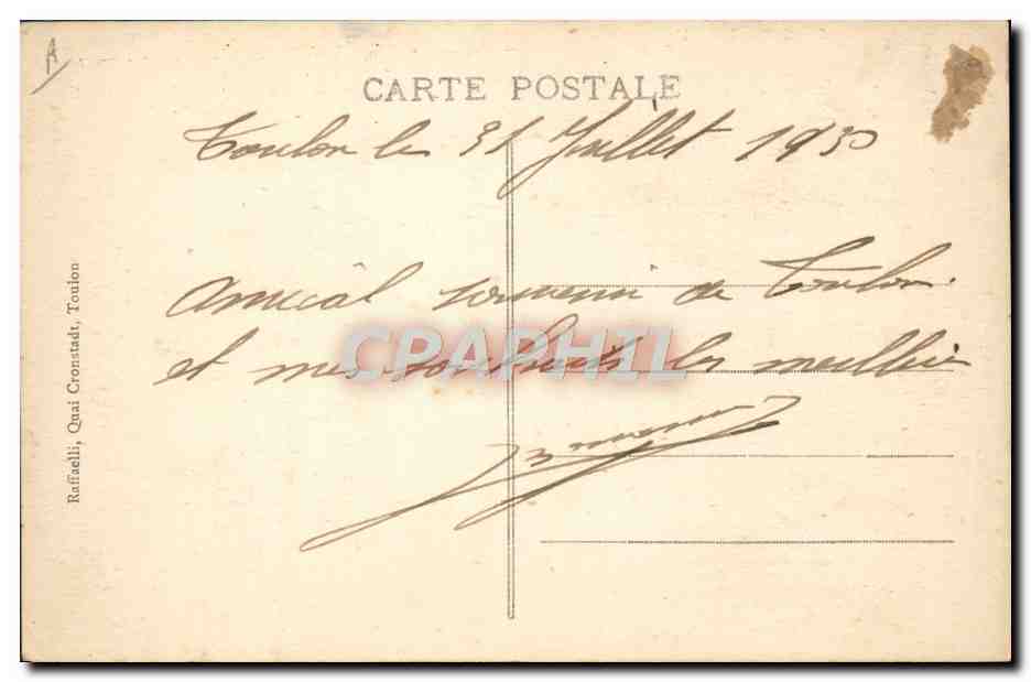 Nos Marins — La Garde — éditeur Rafraîchis, Quai Cronstadt, Toulon, n°60 — Rückseite