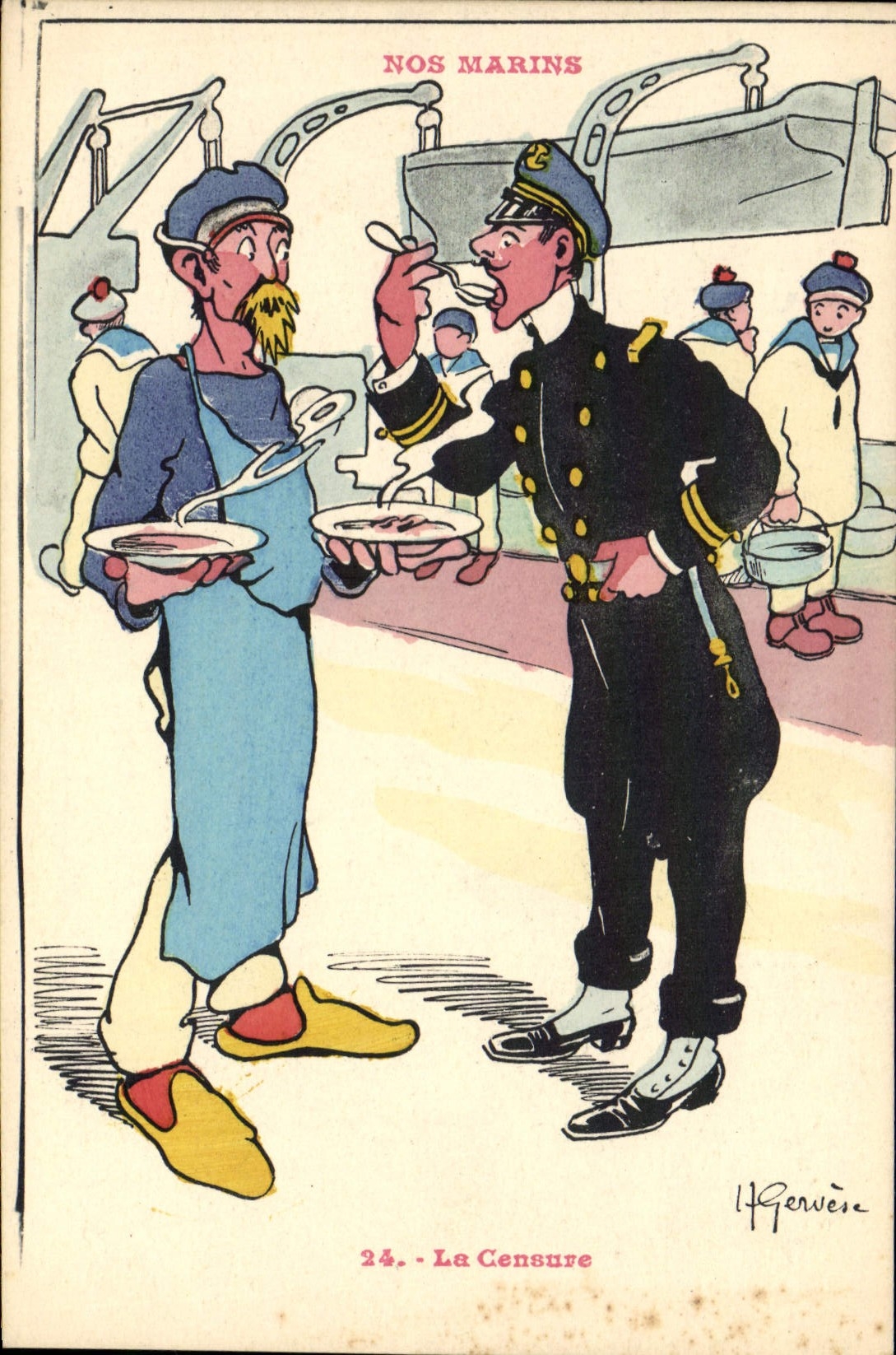 CPA Illustrateur Gervese Nos Marins La censure 
