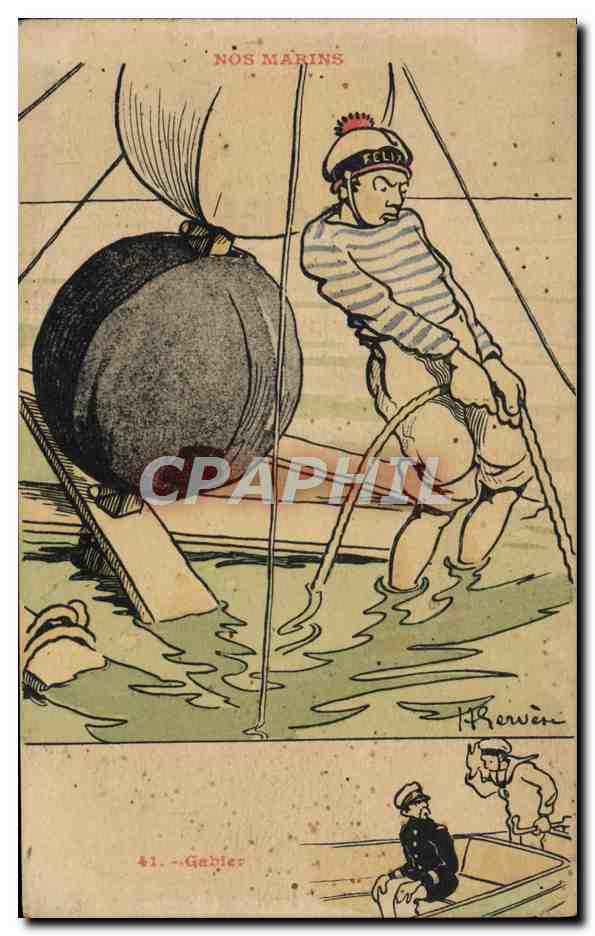 CPA Illustrateur Gervese Nos Marins Gabier 
