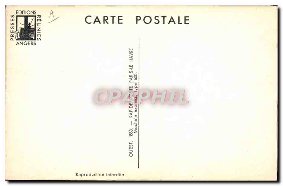 CPA Train Schefer — Rückseite
