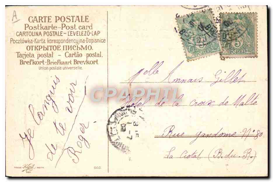 CPA Fantaisie Train Colombes  — Rückseite
