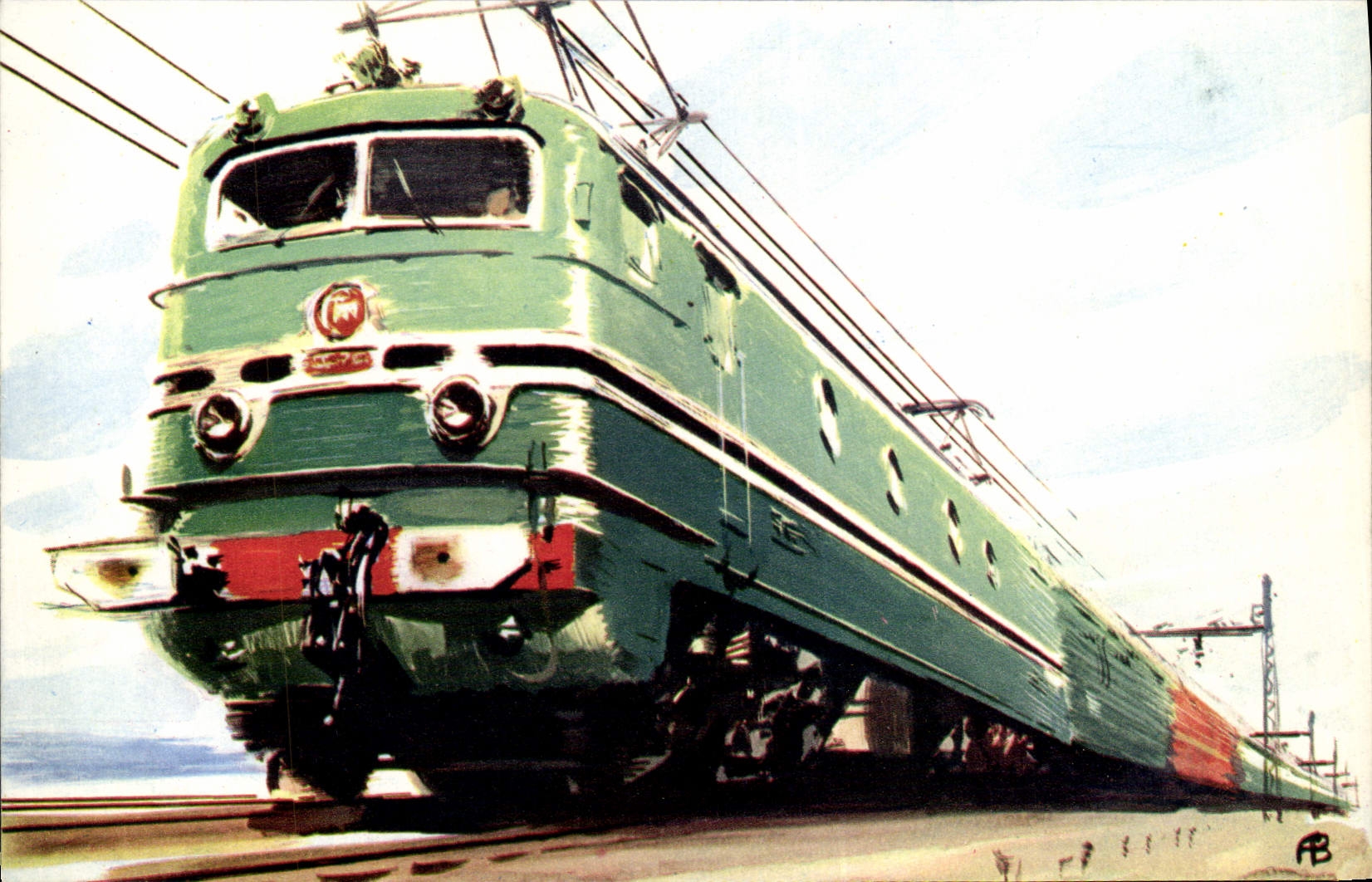 CPM Train Locomotive Electrique CC 7100 SNCF