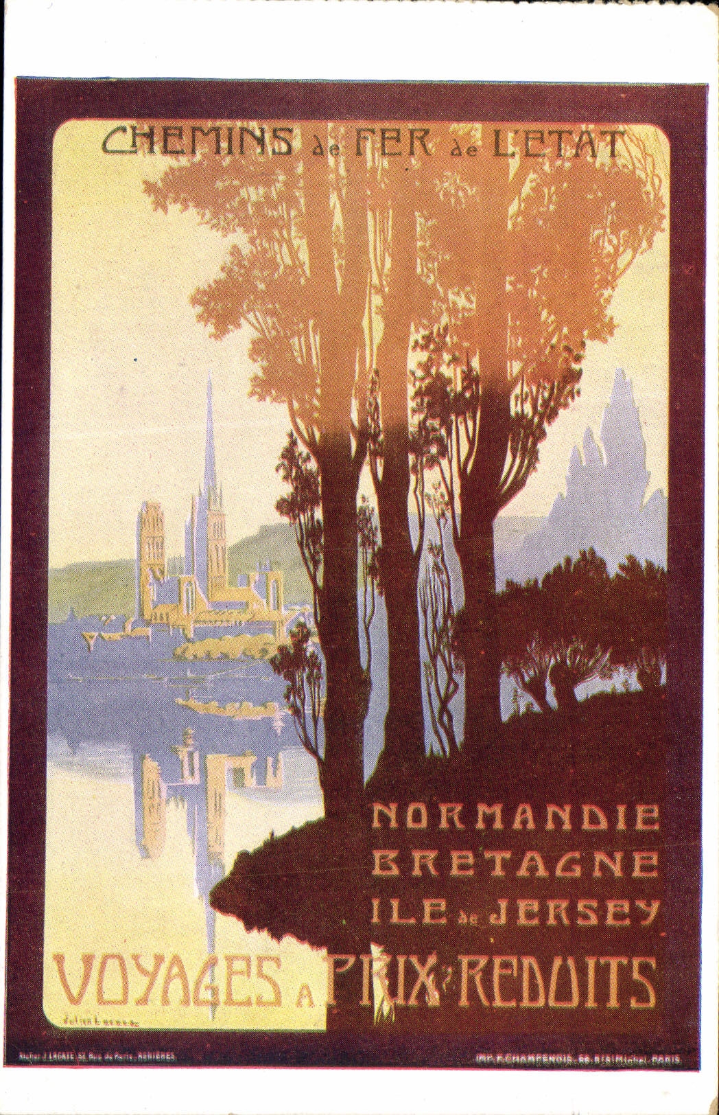 CPA Train Chemins de fer de l'Etat Normandie Bretagne Ile de Jersey