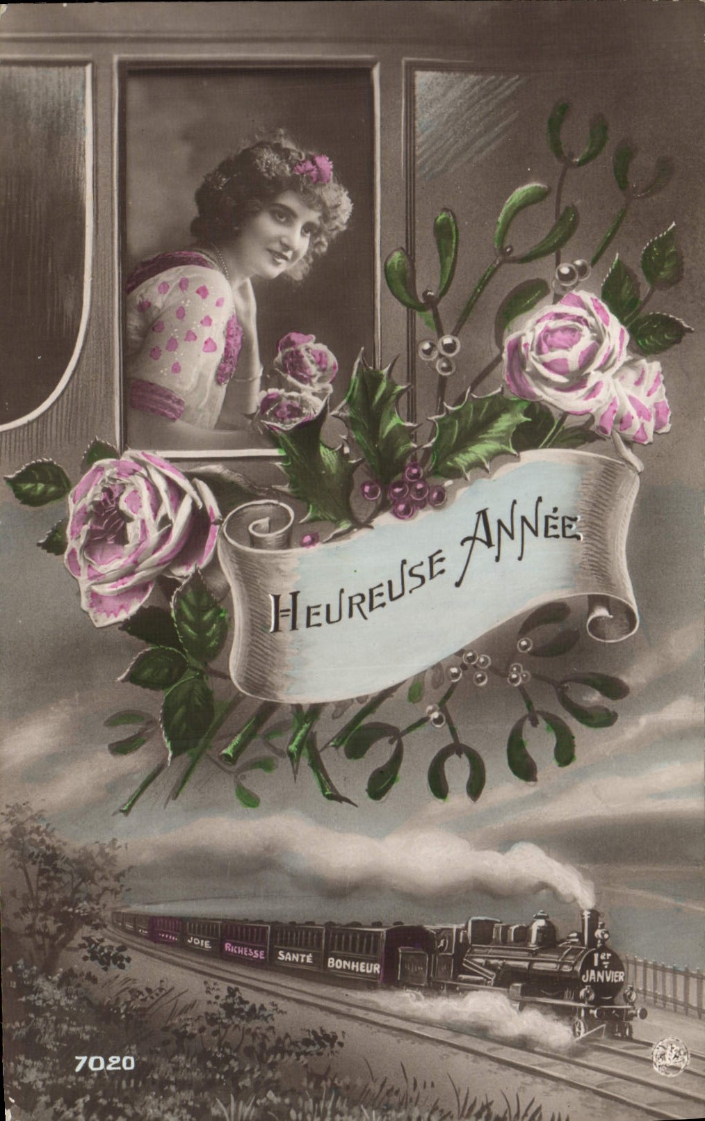 CPA Train Femme Fantaisie 