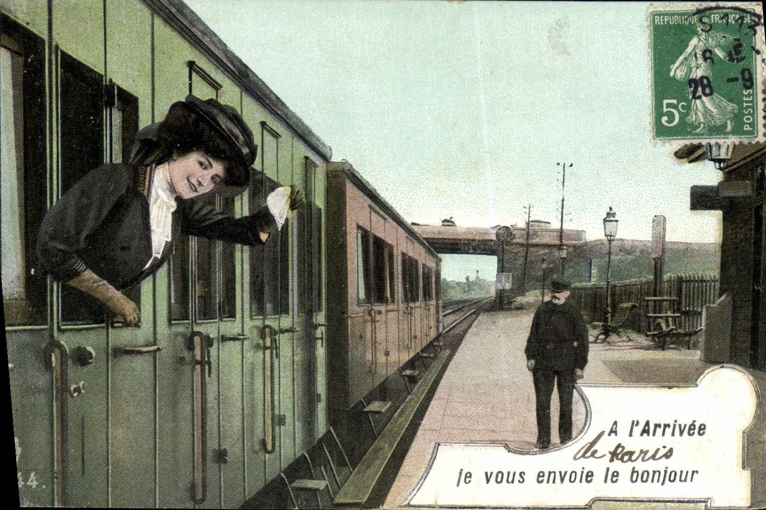 CPA Train Arrivee de Paris 
