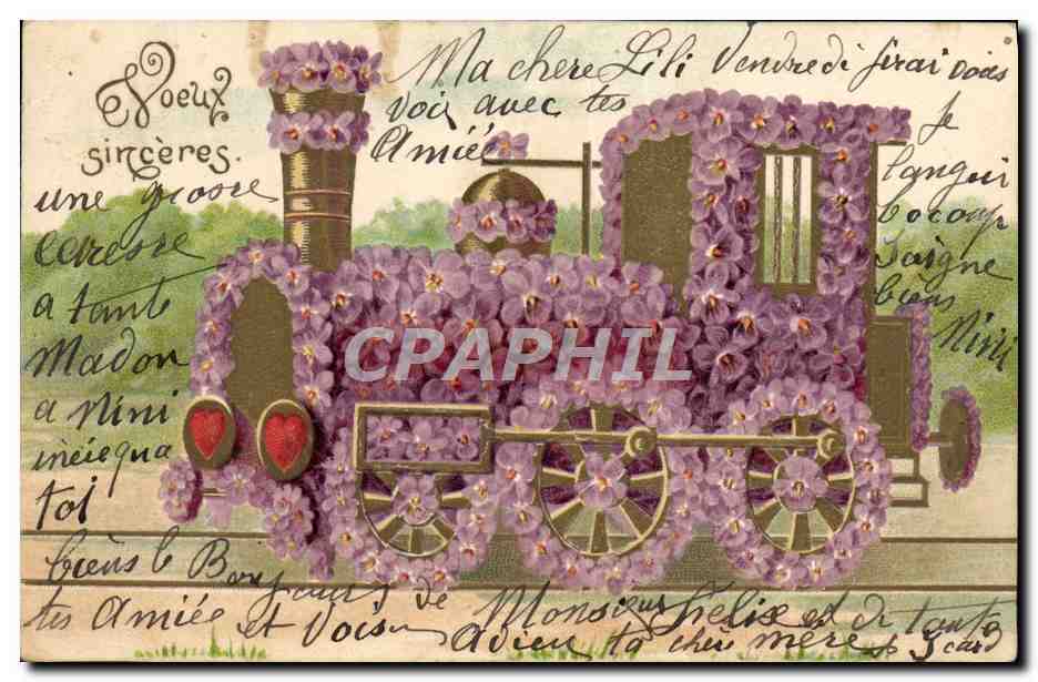 CPA Train Fleurs 