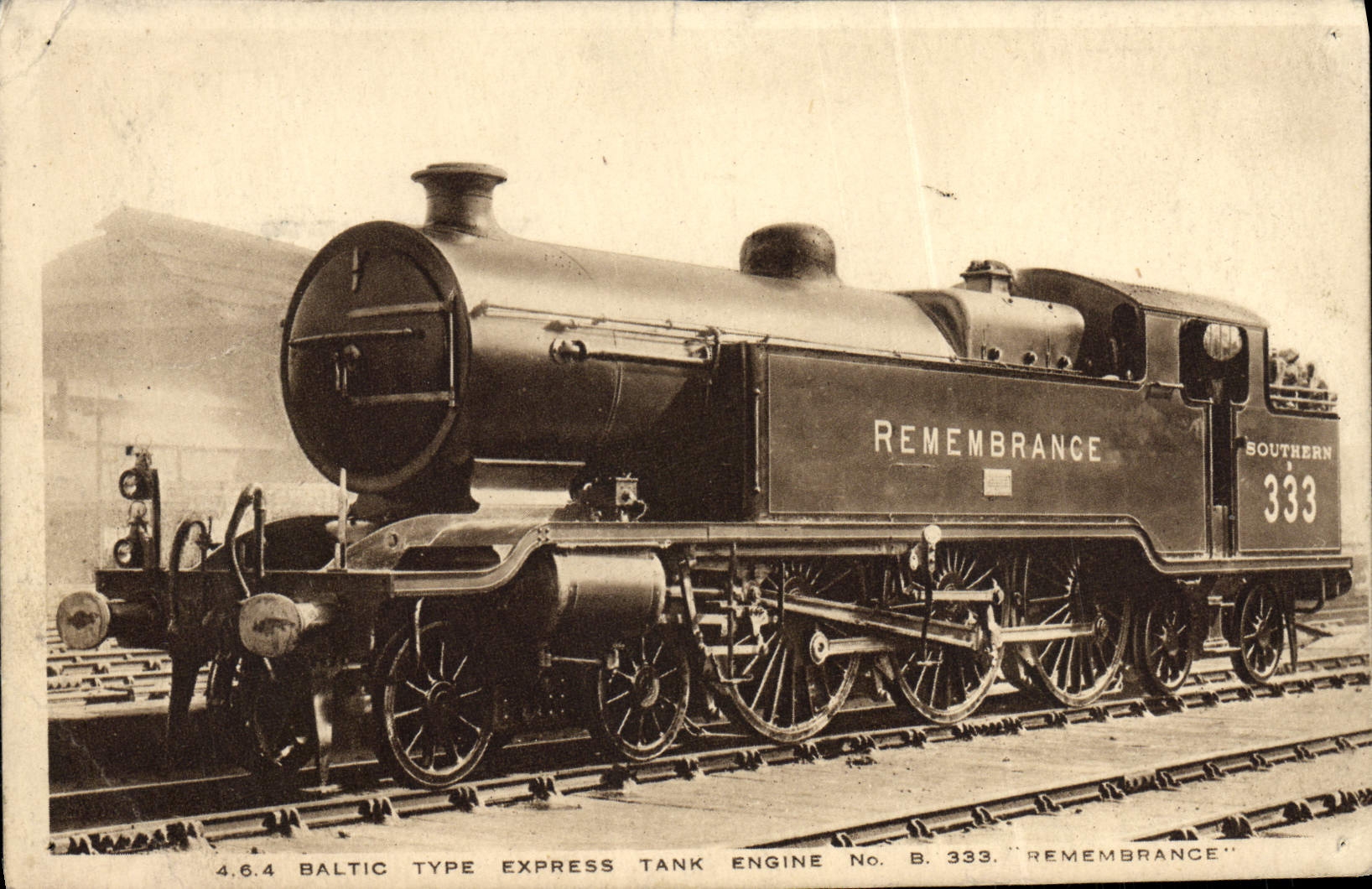 CPA Train Baltic Type Express Tank Engine Remembrance 