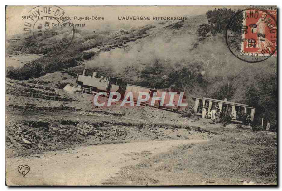 CPA Tramway Auvergne Le tramway du Puy de Dome au col de Ceyssat