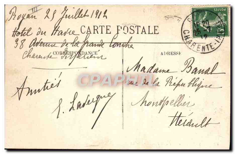 CPA Tramway Royan le casino d eFoncillon  — Verso