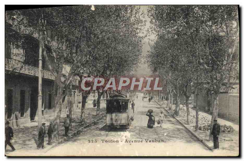 CPA Tramway Toulon Avenue Vauban