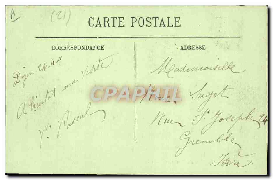 CPA Tramway Dijon La place du 30 octobre Chocolat Louit  — Verso