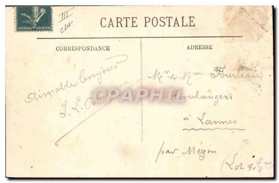 CPA Tramway Royan La plage prise du Family Hotel  — Verso