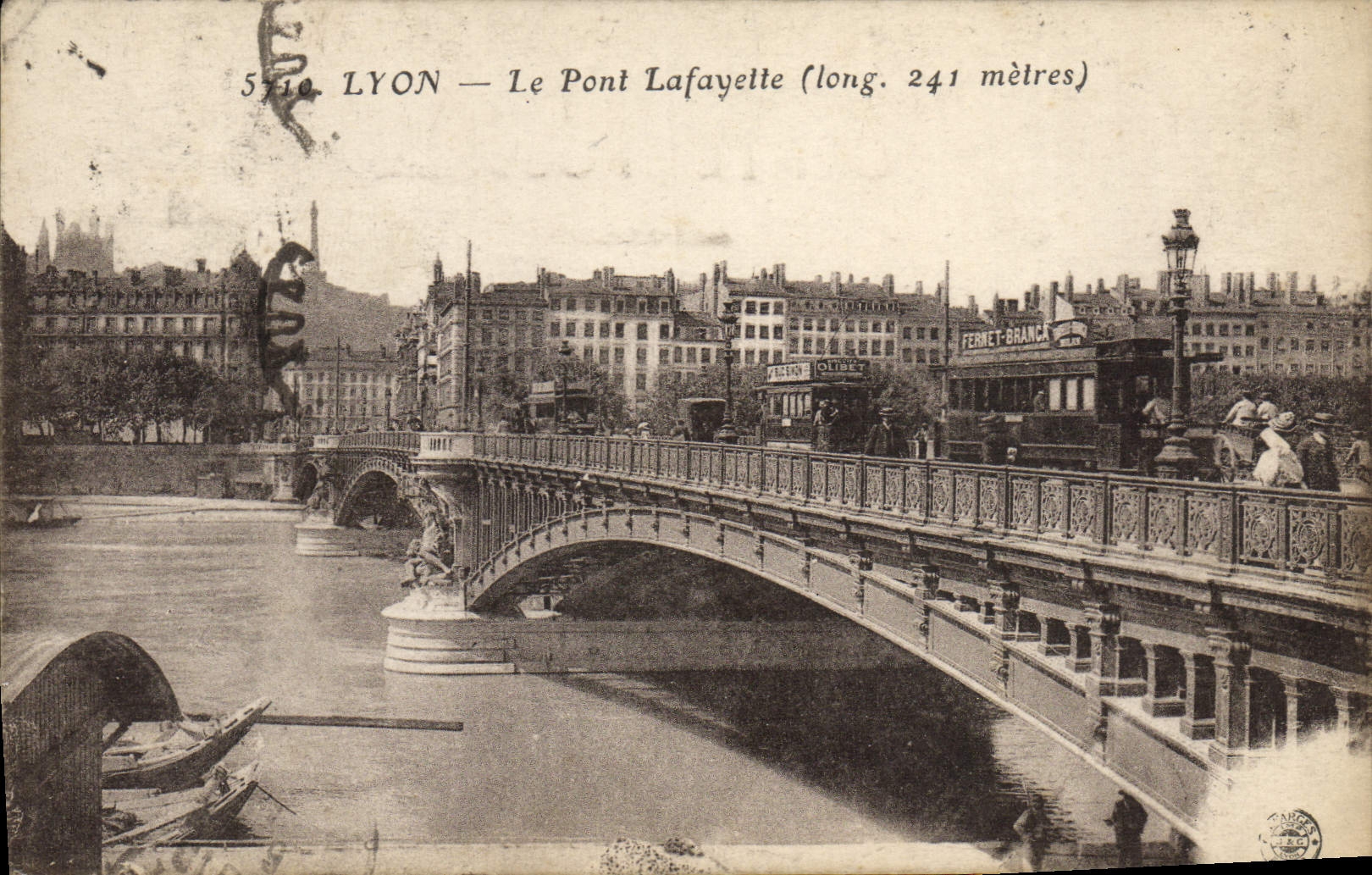 CPA Tramway Lyon Le pont Lafayette 