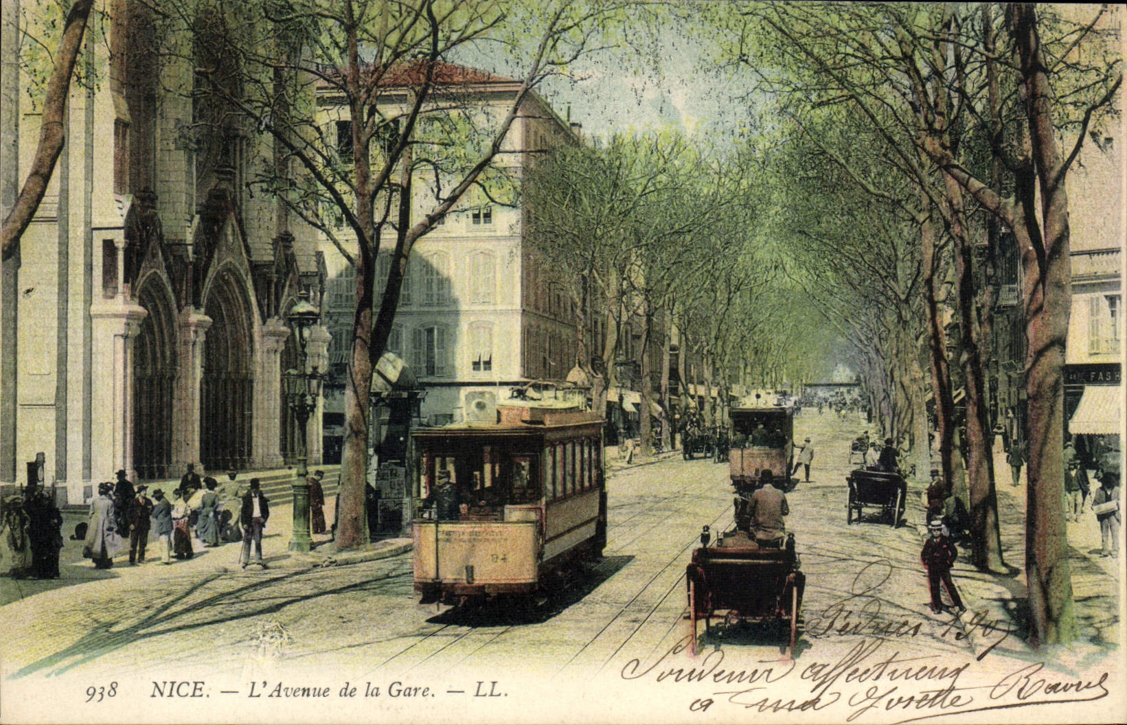 CPA Tramway Nice Avenue de la gare 