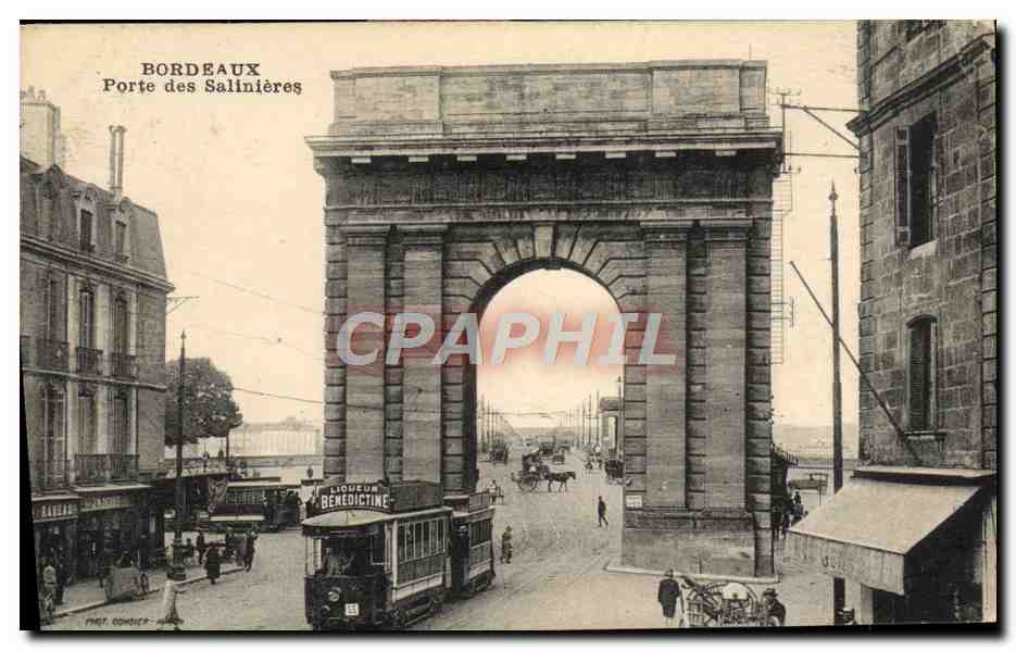 CPA Tramway Bordeaux Porte des Salinieres 