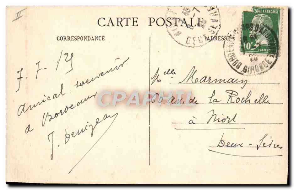 CPA Tramway Bordeaux place de la Victoire et Porte d'Aquitaine  — Verso