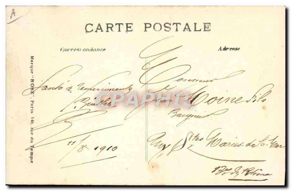 CPA Avion Aviation De Rue Sur biplan Voisin a Reims 29 aout 1909 — Rückseite