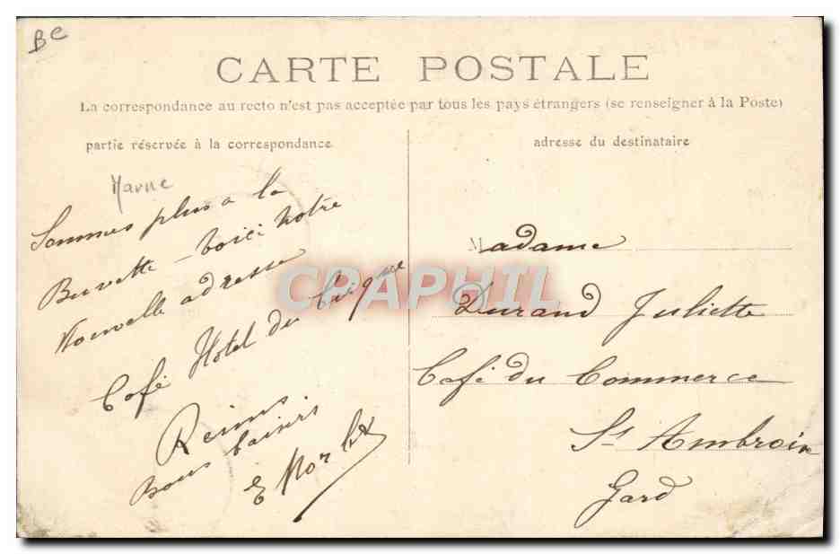CPA Avion Aviation Deuxime Grande semaine d'aviation de Champagne Reims 1910 Marcel Hanriot sur son monoplan  — Verso