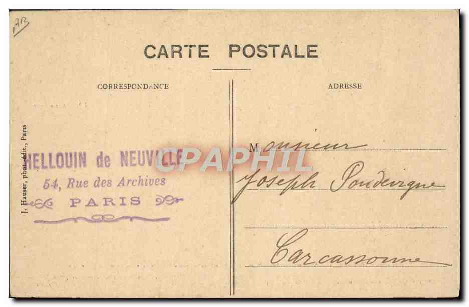 CPA Avion Aviation Biplan H Farman pilote par le lieutenant Mailfert  — Rückseite
